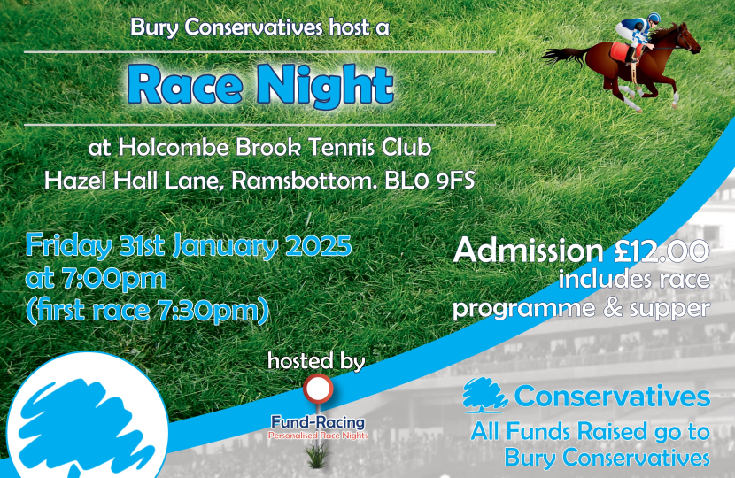 Bury conservatives race night promotional image 