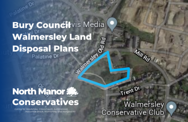 North Manor Conservative Councillors, Roger Brown, Liam Dean and Khalid Hussain alert residents to the portion of land Bury Council want to dispose of